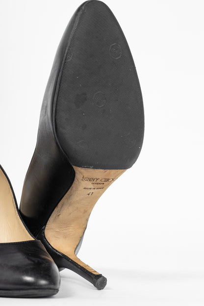 Jimmy Choo Gilbert Black Leather Stiletto Pumps
