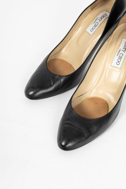 Jimmy Choo Gilbert Black Leather Stiletto Pumps