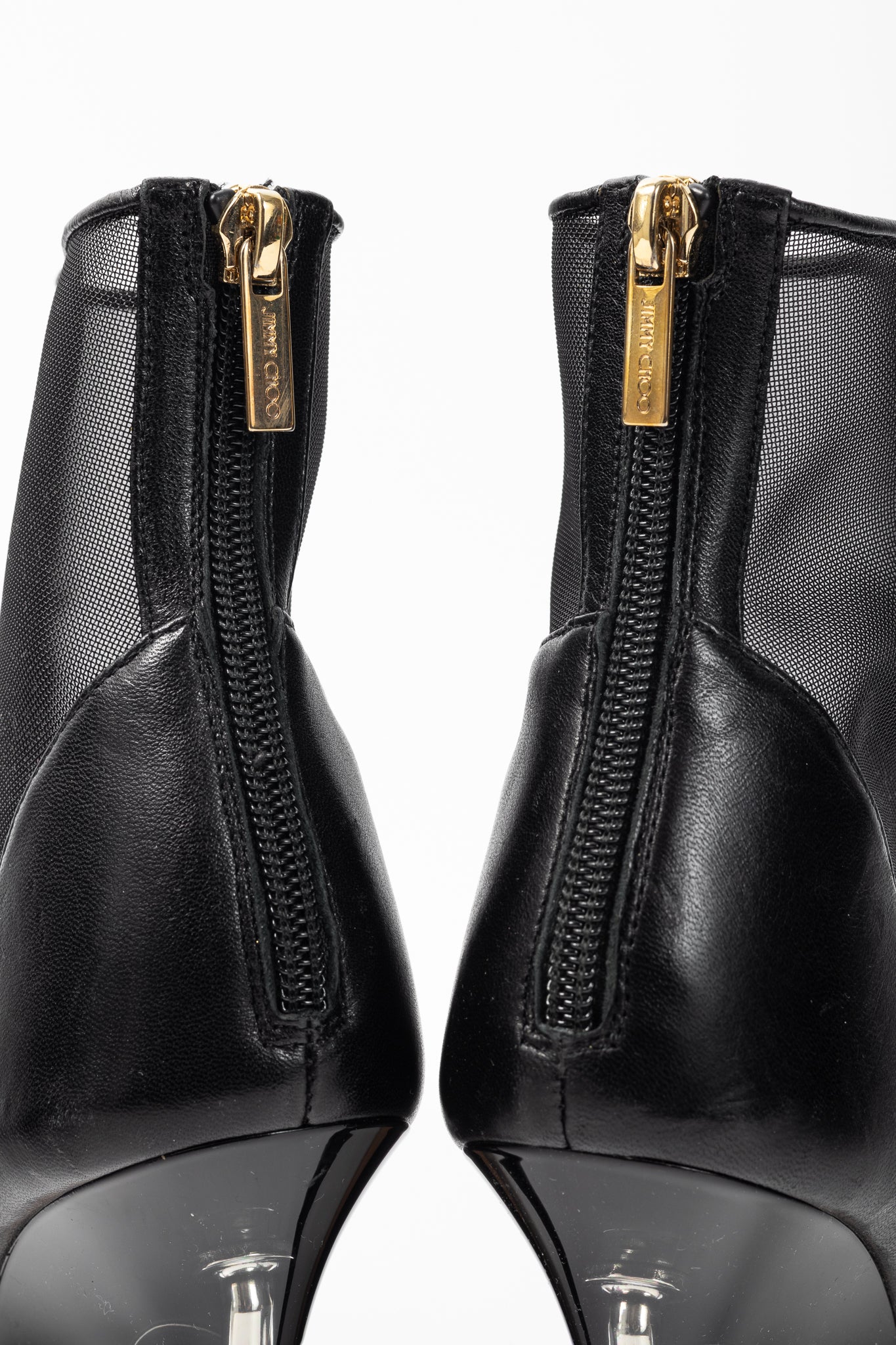 Jimmy Choo Sioux 100 Black Nappa & Mesh Ankle Boots