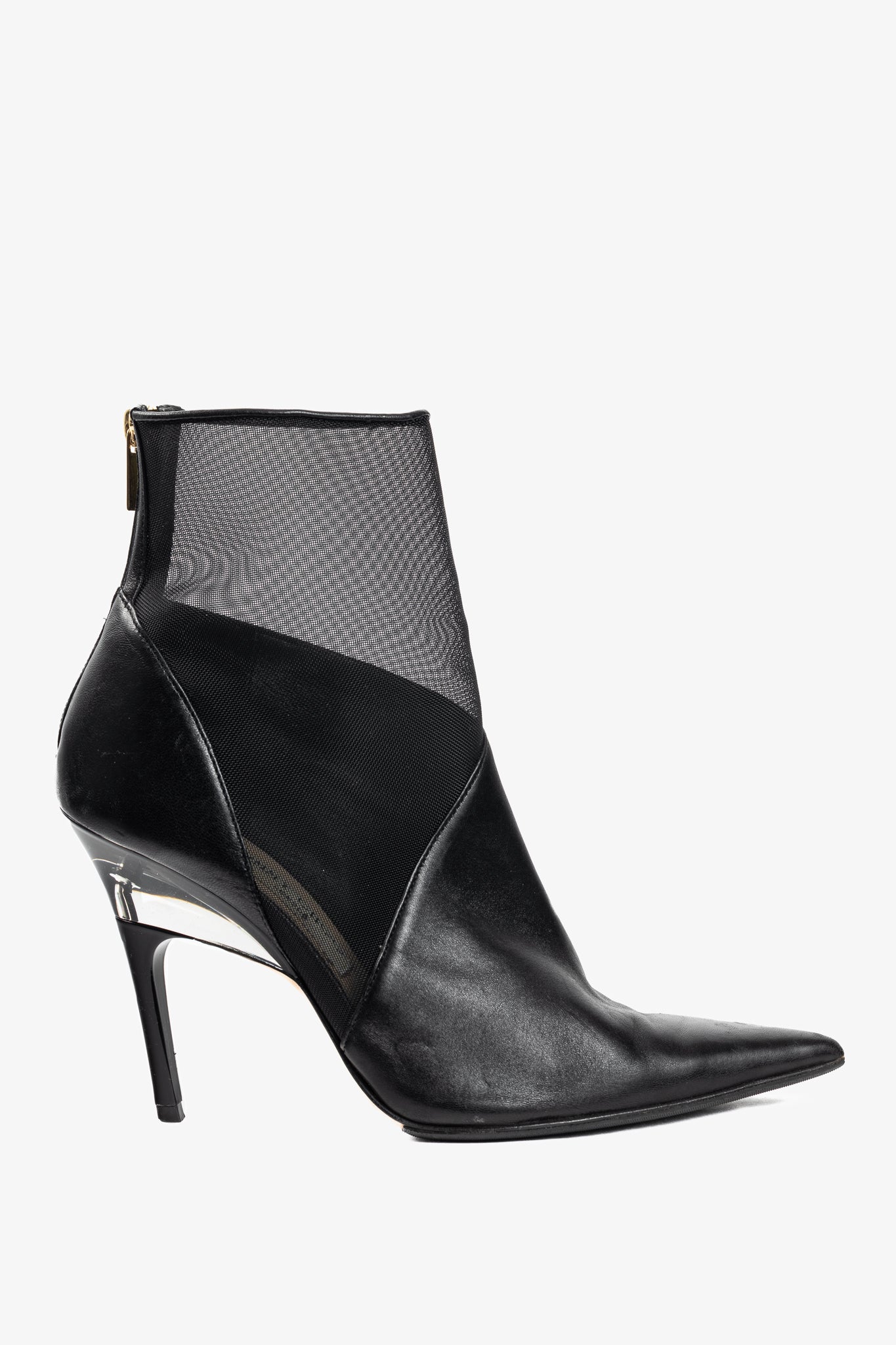 Jimmy Choo Sioux 100 Black Nappa & Mesh Ankle Boots