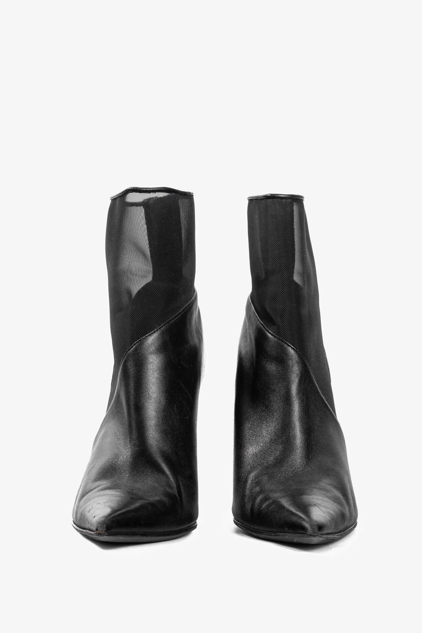 Jimmy Choo Sioux 100 Black Nappa & Mesh Ankle Boots