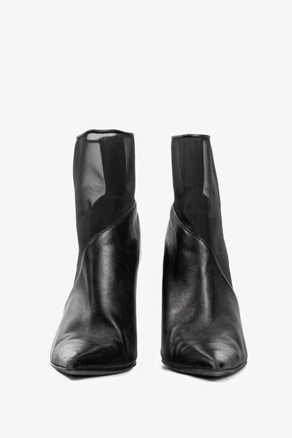 Jimmy Choo Sioux 100 Black Nappa & Mesh Ankle Boots