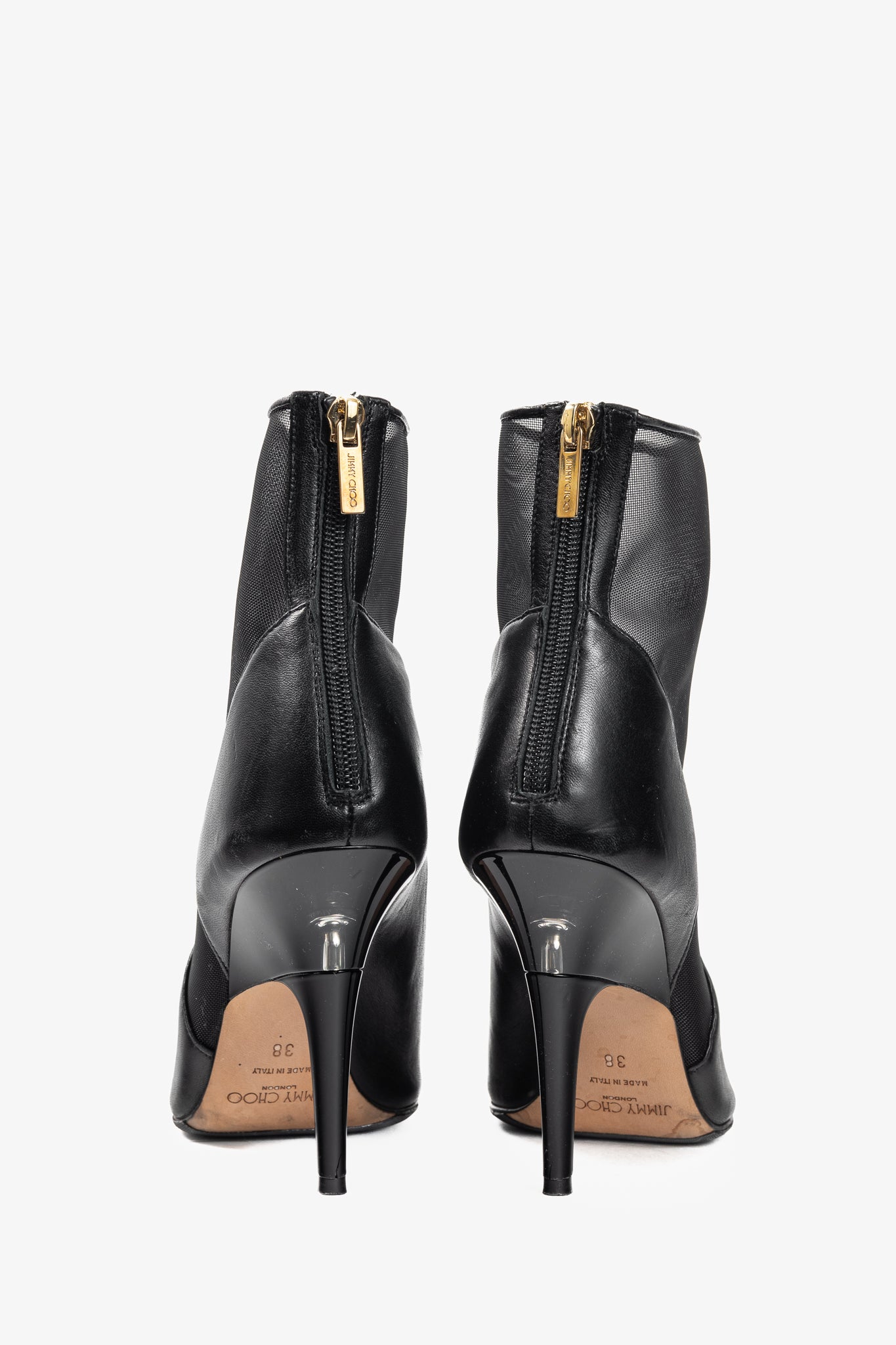 Jimmy Choo Sioux 100 Black Nappa & Mesh Ankle Boots
