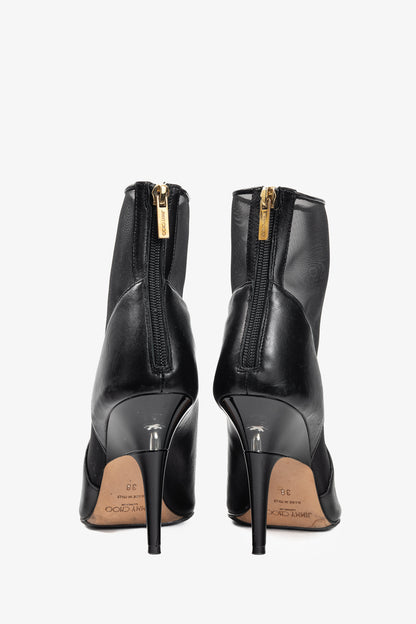 Jimmy Choo Sioux 100 Black Nappa & Mesh Ankle Boots