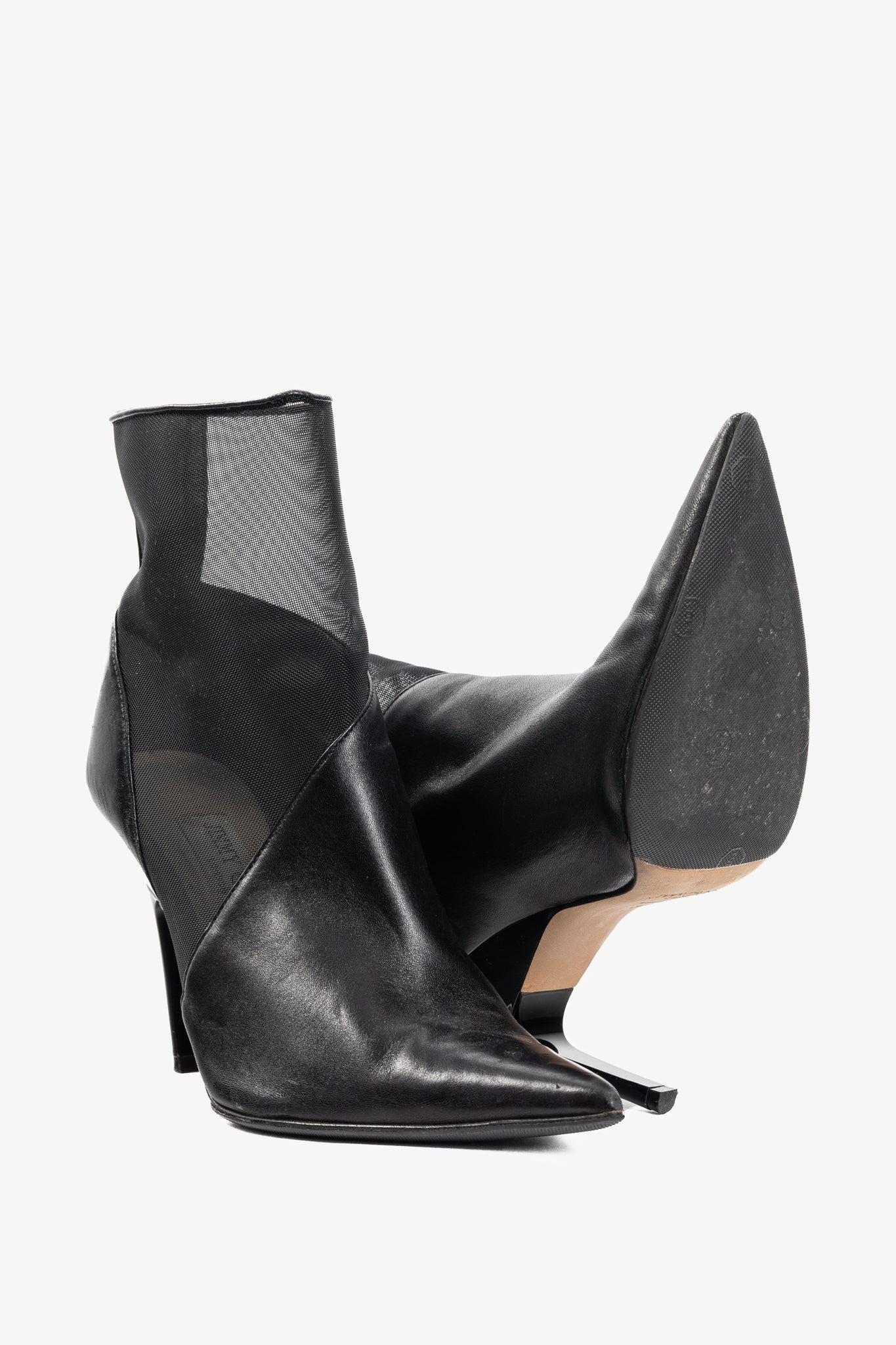 Jimmy Choo Sioux 100 Black Nappa & Mesh Ankle Boots