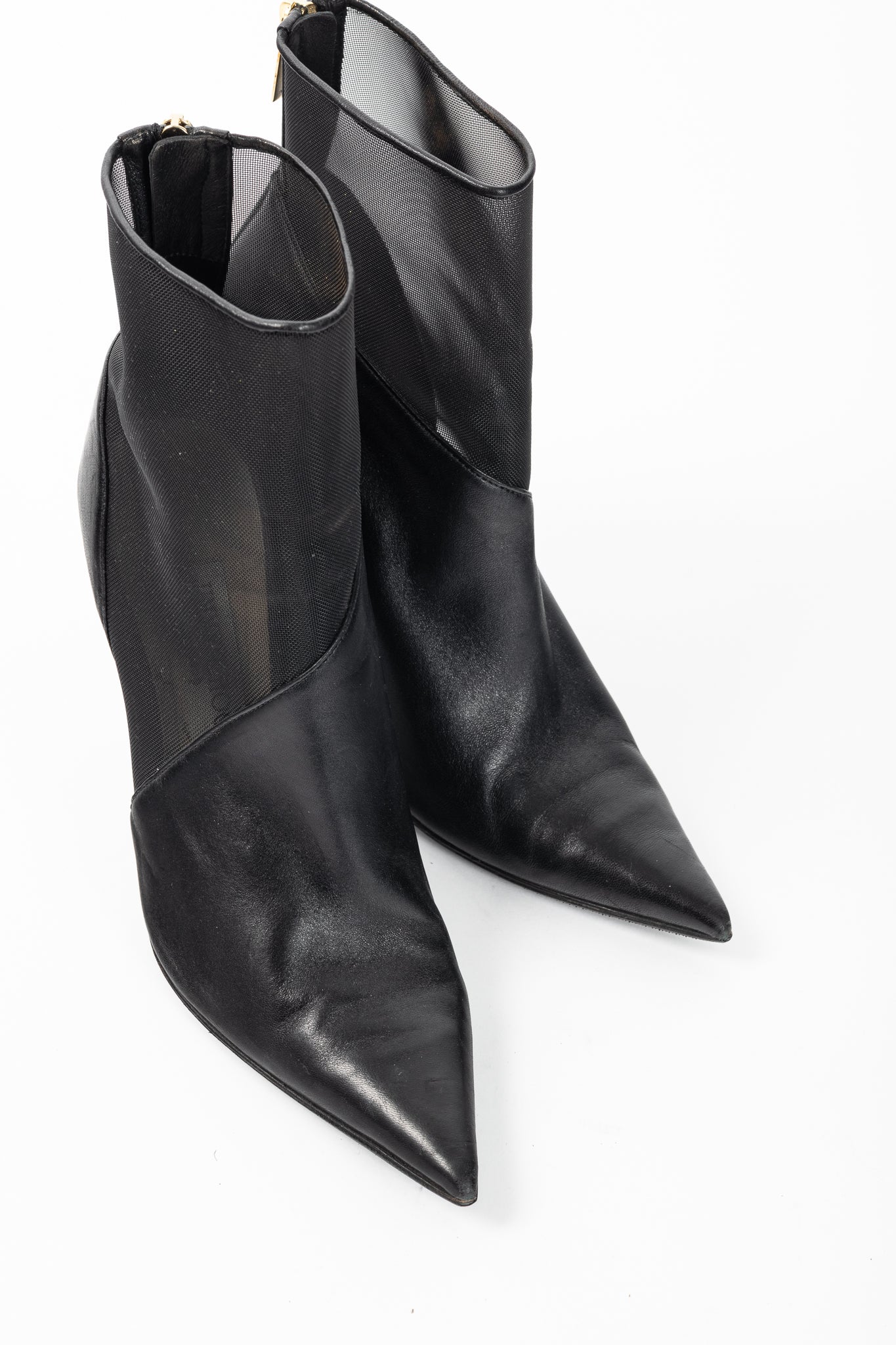 Jimmy Choo Sioux 100 Black Nappa & Mesh Ankle Boots