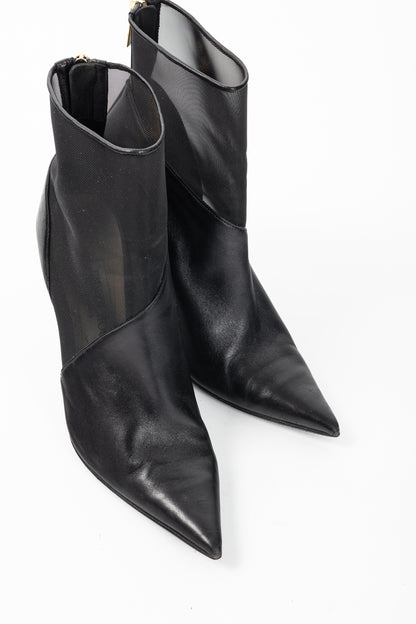 Jimmy Choo Sioux 100 Black Nappa & Mesh Ankle Boots