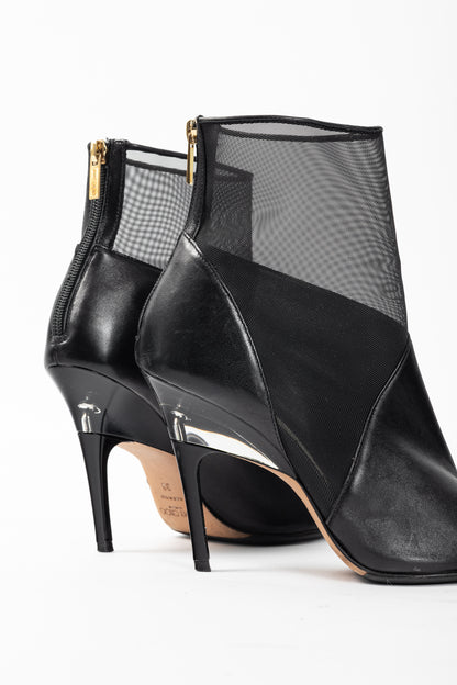 Jimmy Choo Sioux 100 Black Nappa & Mesh Ankle Boots