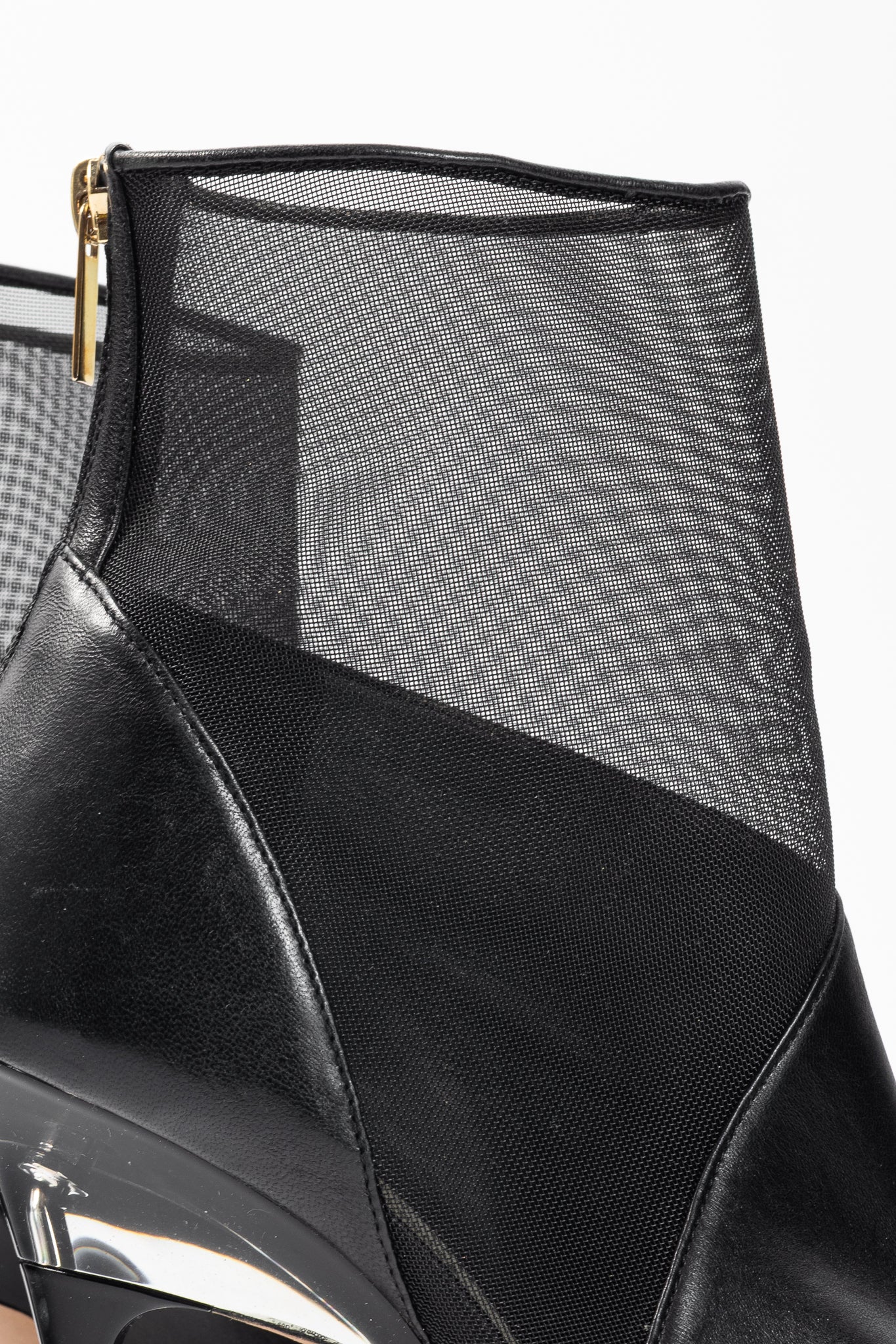Jimmy Choo Sioux 100 Black Nappa & Mesh Ankle Boots