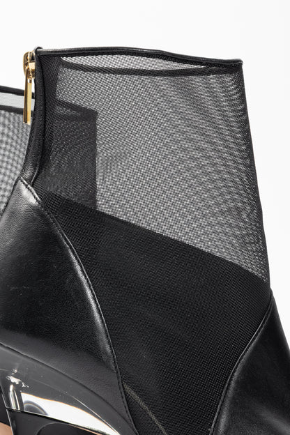 Jimmy Choo Sioux 100 Black Nappa & Mesh Ankle Boots