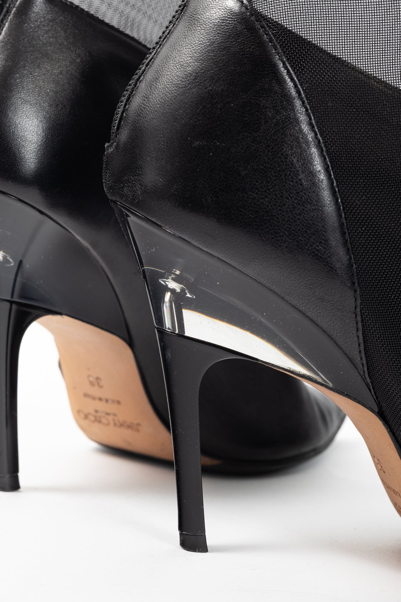 Jimmy Choo Sioux 100 Black Nappa & Mesh Ankle Boots