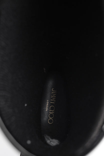 Jimmy Choo Edith Black Rubber Cap-Toe Rain Boots