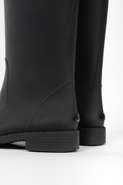 Jimmy Choo Edith Black Rubber Cap-Toe Rain Boots