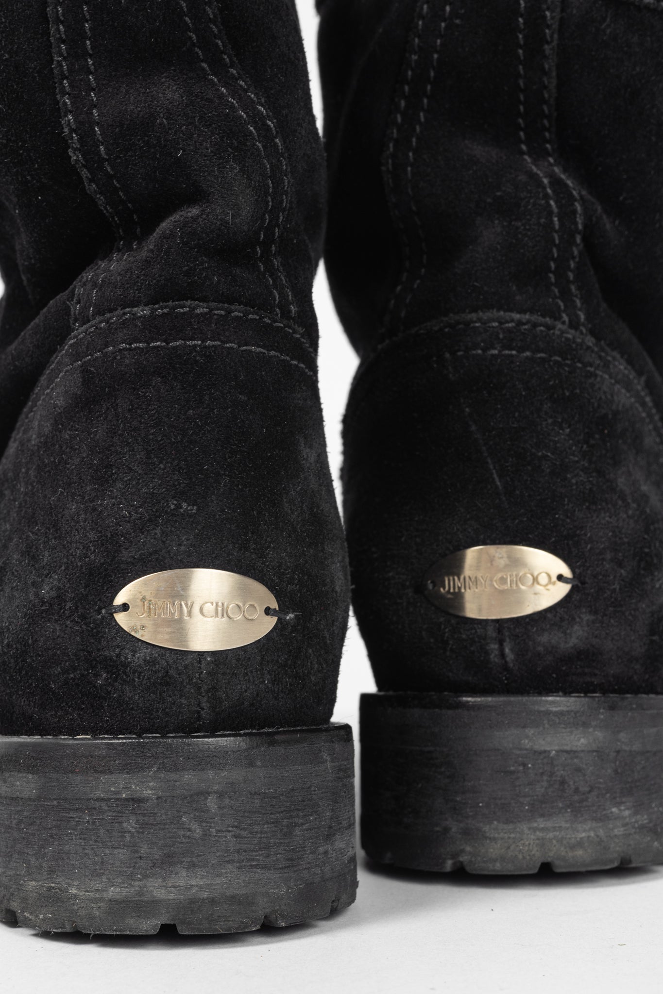 Jimmy Choo Youth Black Suede Buckled Moto Ankle Boots