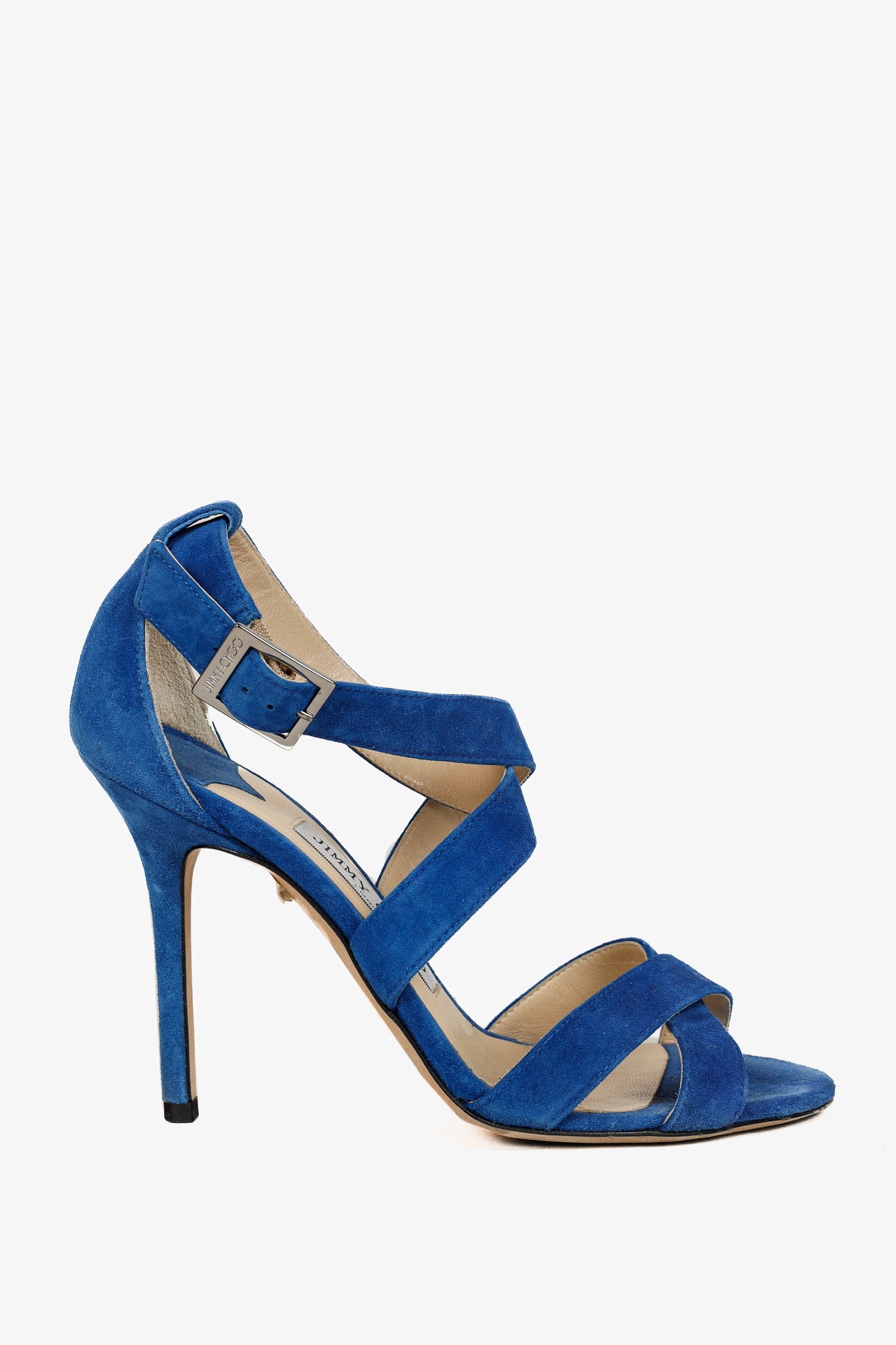 Jimmy Choo Lottie Aegean Suede Strappy Sandals