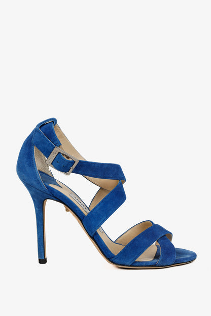 Jimmy Choo Lottie Aegean Suede Strappy Sandals