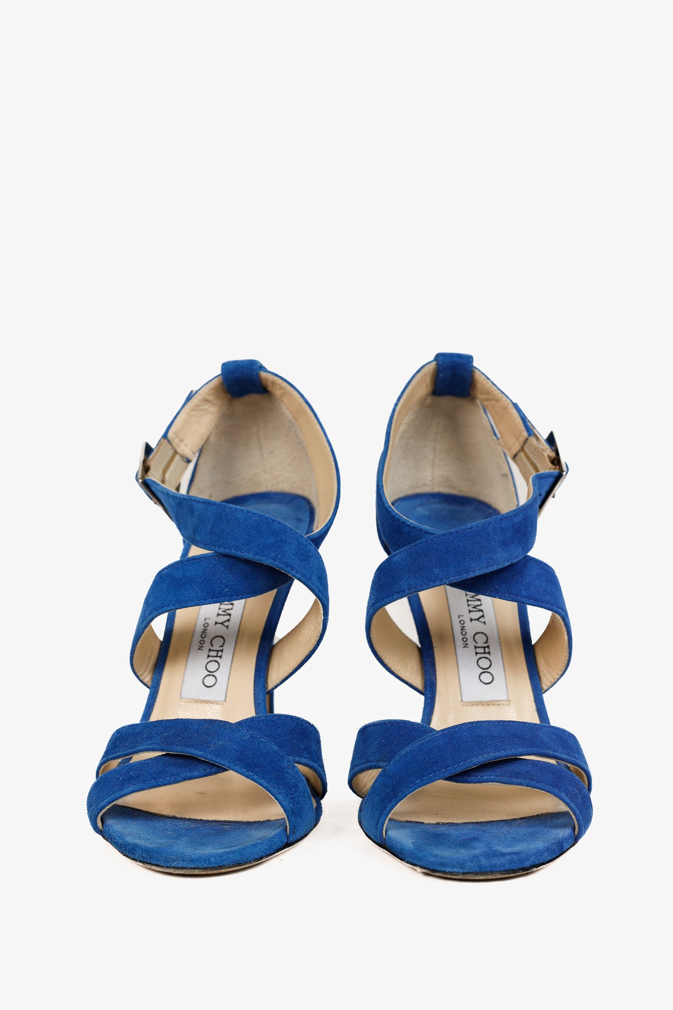 Jimmy Choo Lottie Aegean Suede Strappy Sandals