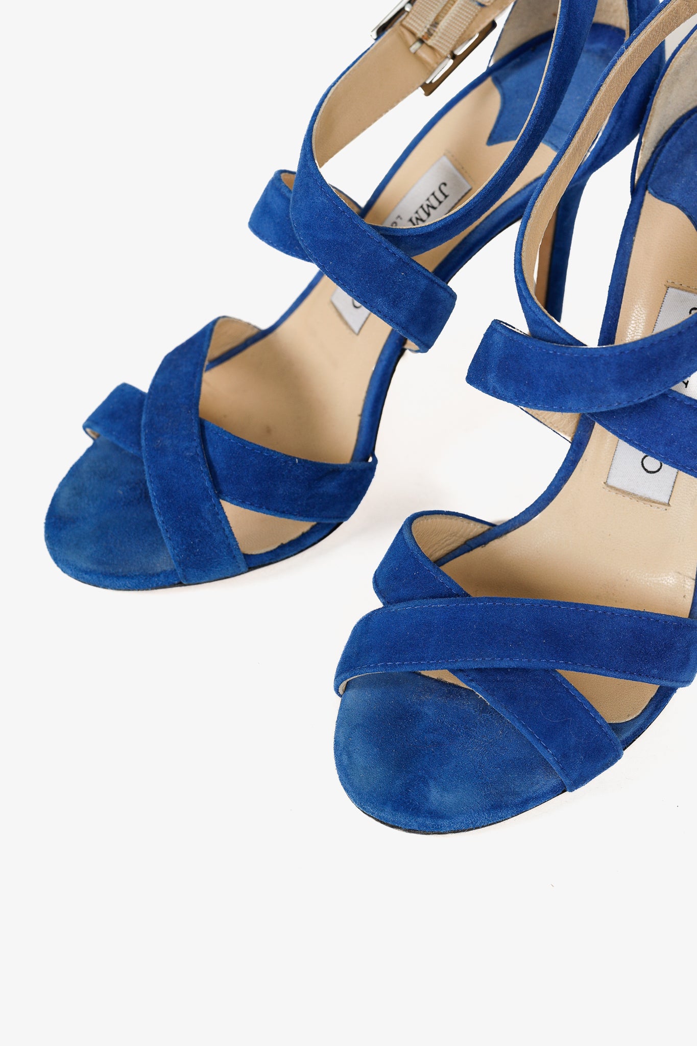 Jimmy Choo Lottie Aegean Suede Strappy Sandals