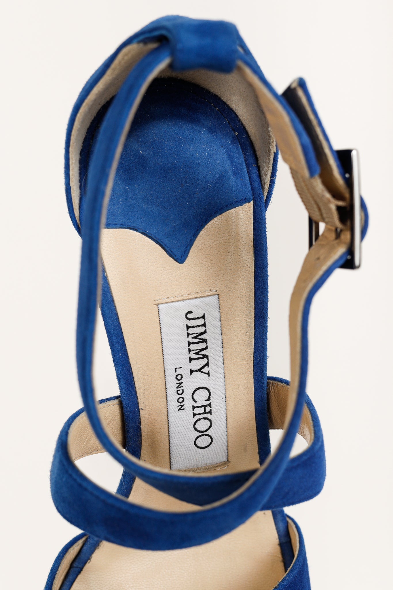 Jimmy Choo Lottie Aegean Suede Strappy Sandals
