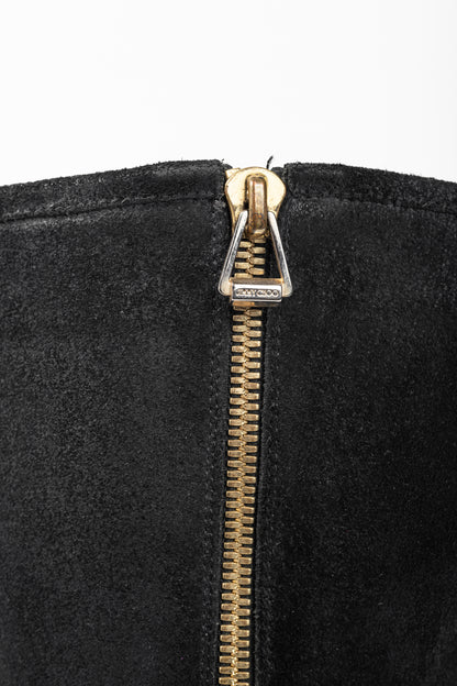 Jimmy Choo Doreen Black Rugged Suede Knee-High Boots