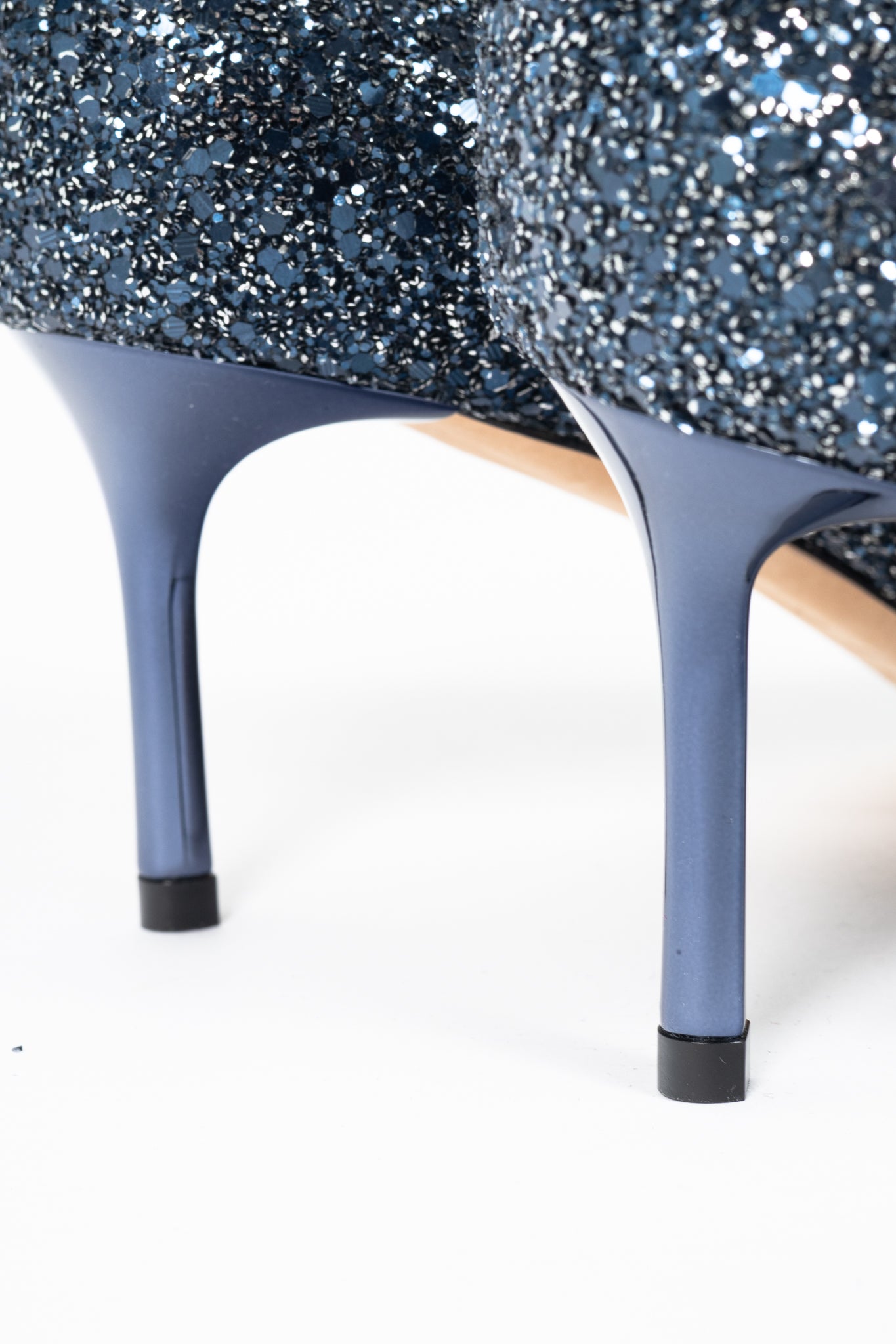 Jimmy Choo Romy 60 Navy Coarse Glitter Pointed-Toe Pumps