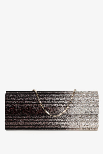 Jimmy Choo Sweetie Glitter Lucite Clutch in Black Champagne