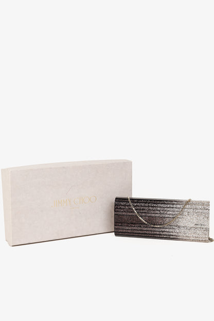 Jimmy Choo Sweetie Glitter Lucite Clutch in Black Champagne