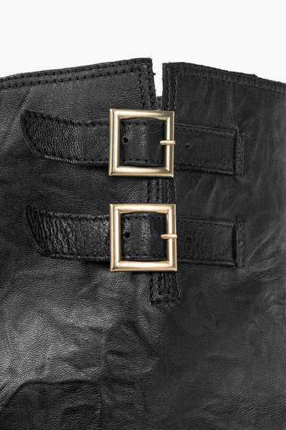 Jimmy Choo Yule Black Knee-High Biker Boots