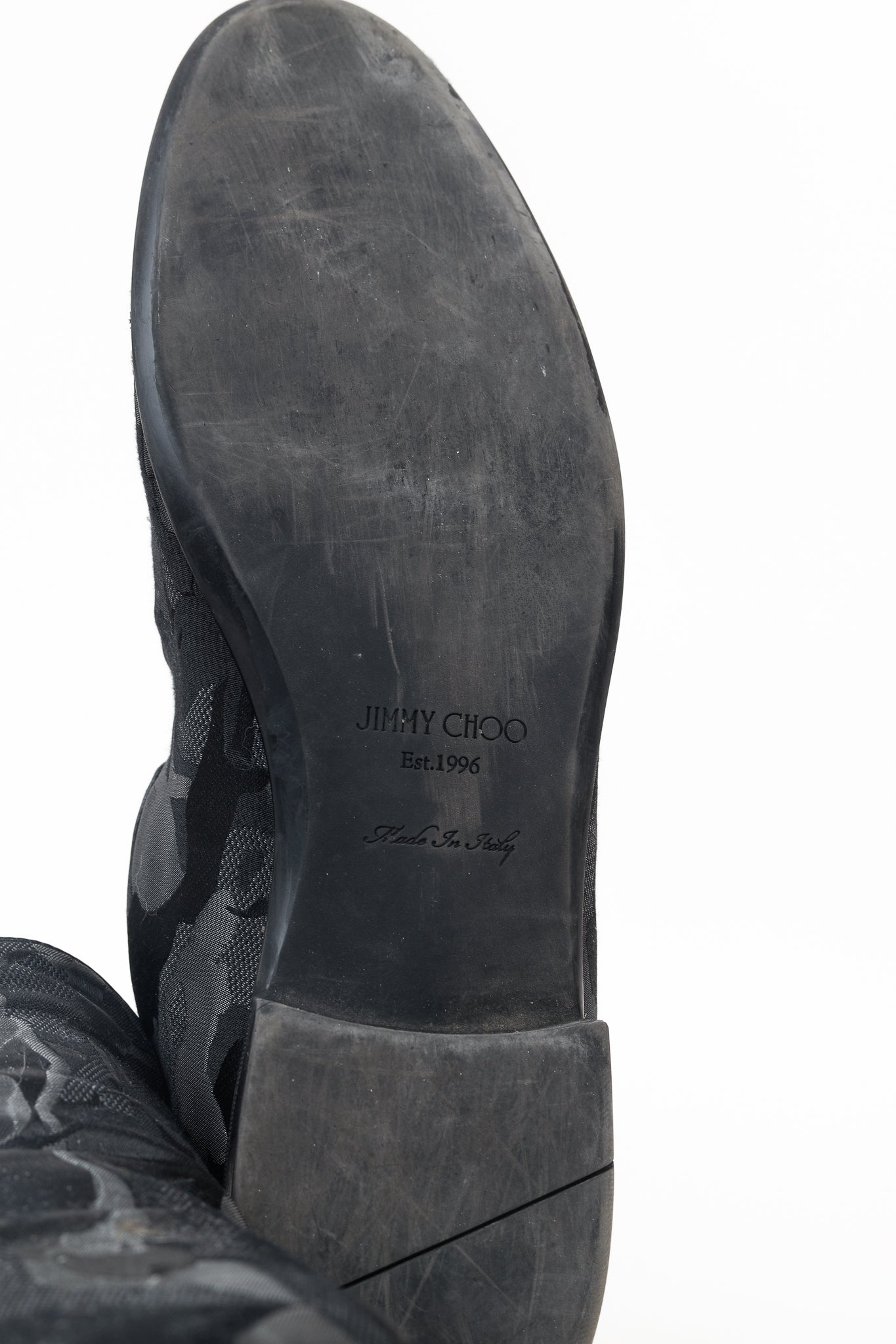 Jimmy Choo Black Camouflage Textile Loafers