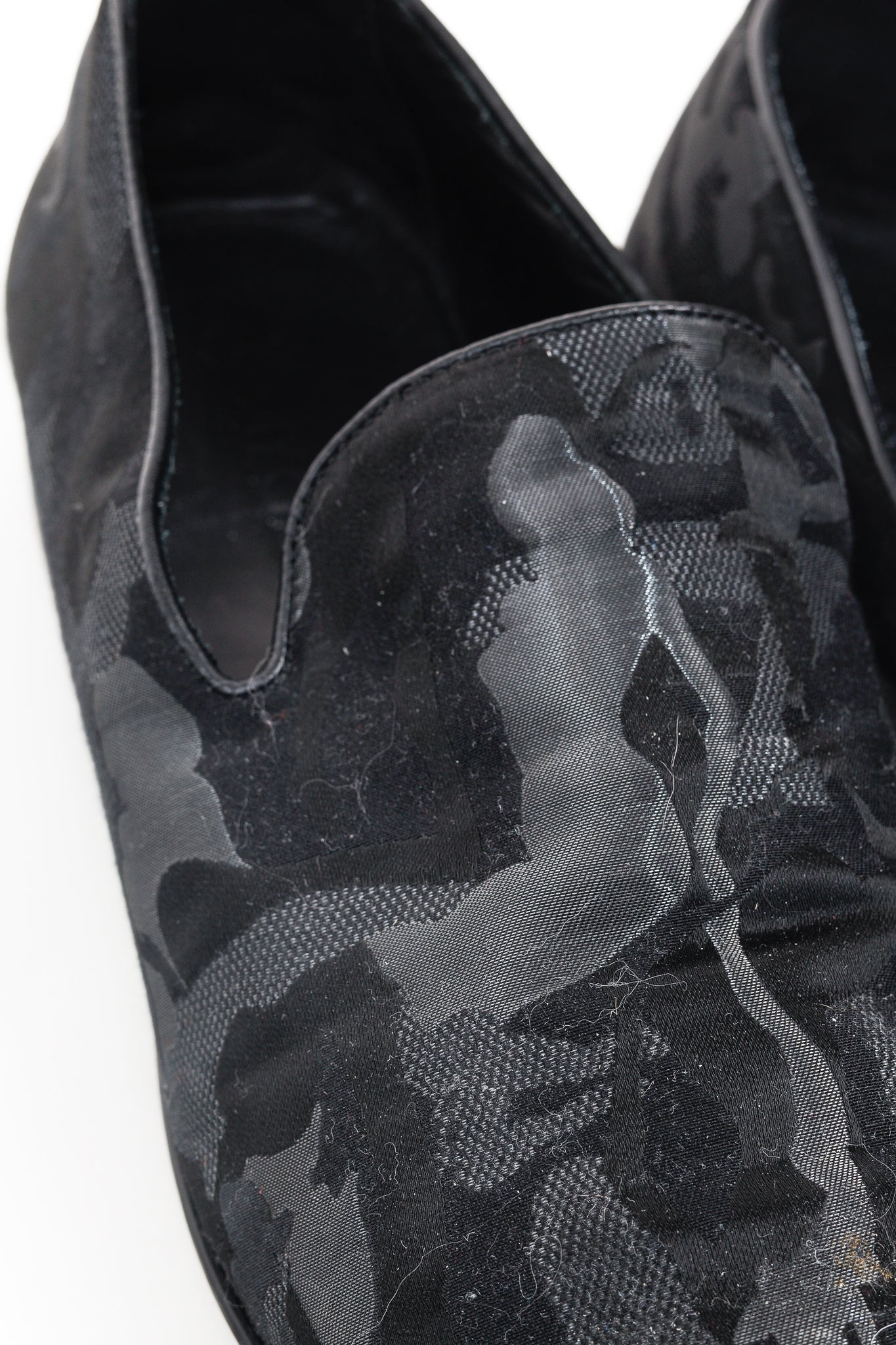 Jimmy Choo Black Camouflage Textile Loafers