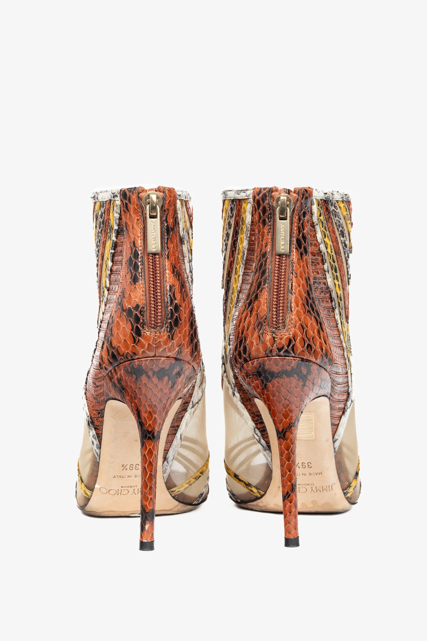 Jimmy Choo Kara Red Snake-Embossed Leather Sandals