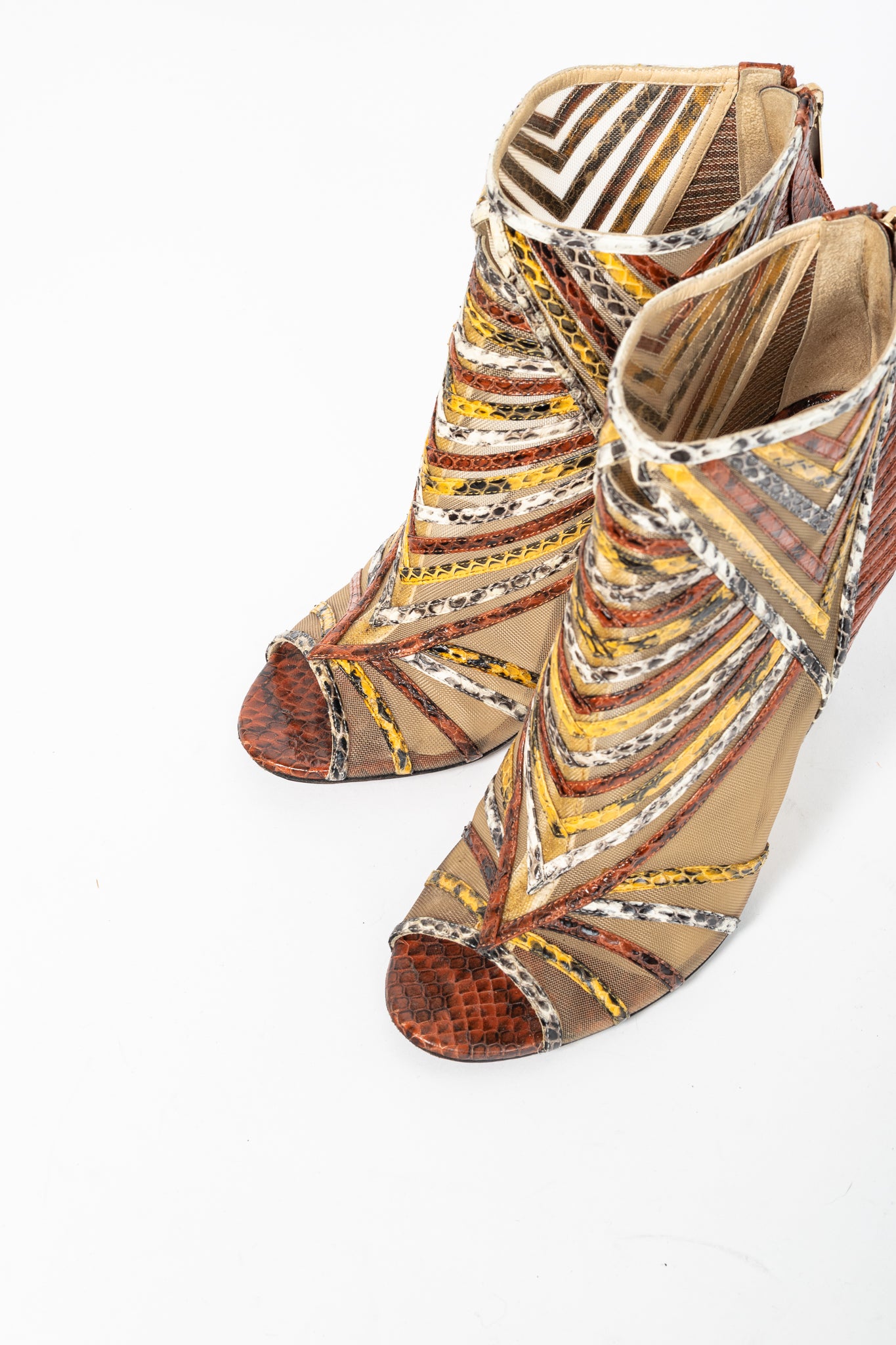Jimmy Choo Kara Red Snake-Embossed Leather Sandals
