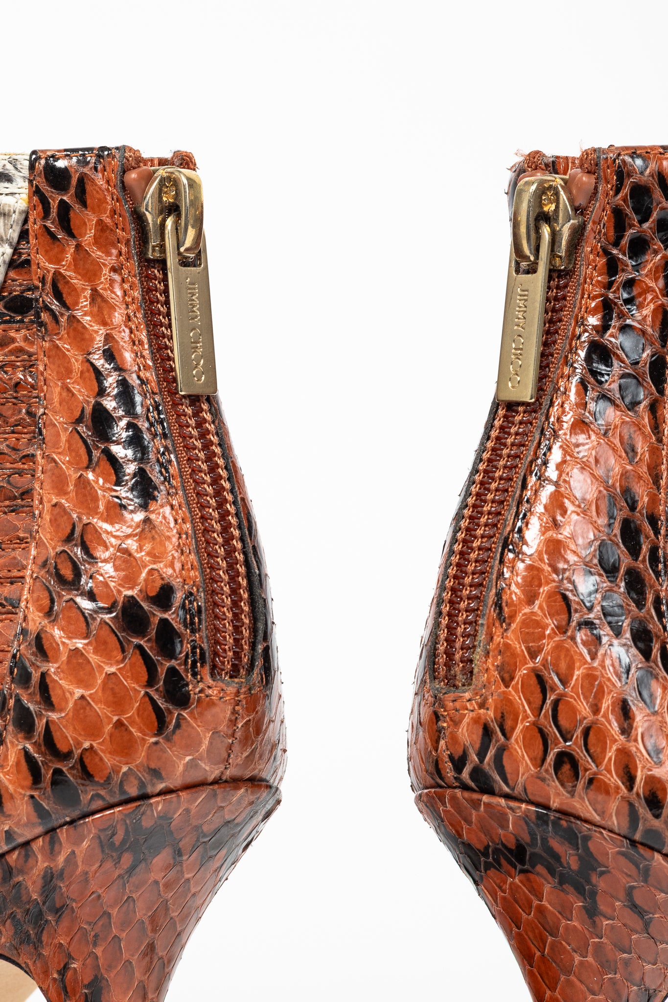 Jimmy Choo Kara Red Snake-Embossed Leather Sandals