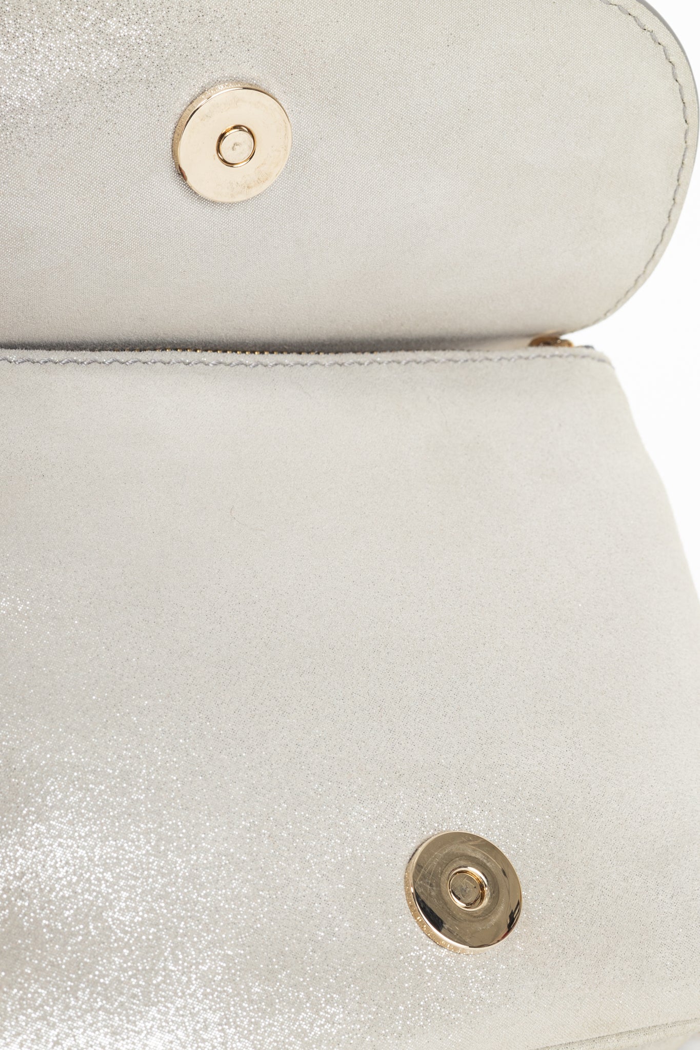 Jimmy Choo Shadow Silver Shimmer Leather Flap Crossbody