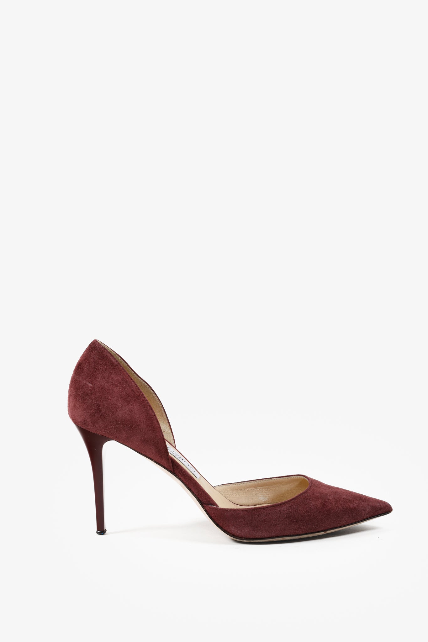 Jimmy Choo Burgundy Suede Addison D'Orsay Pumps