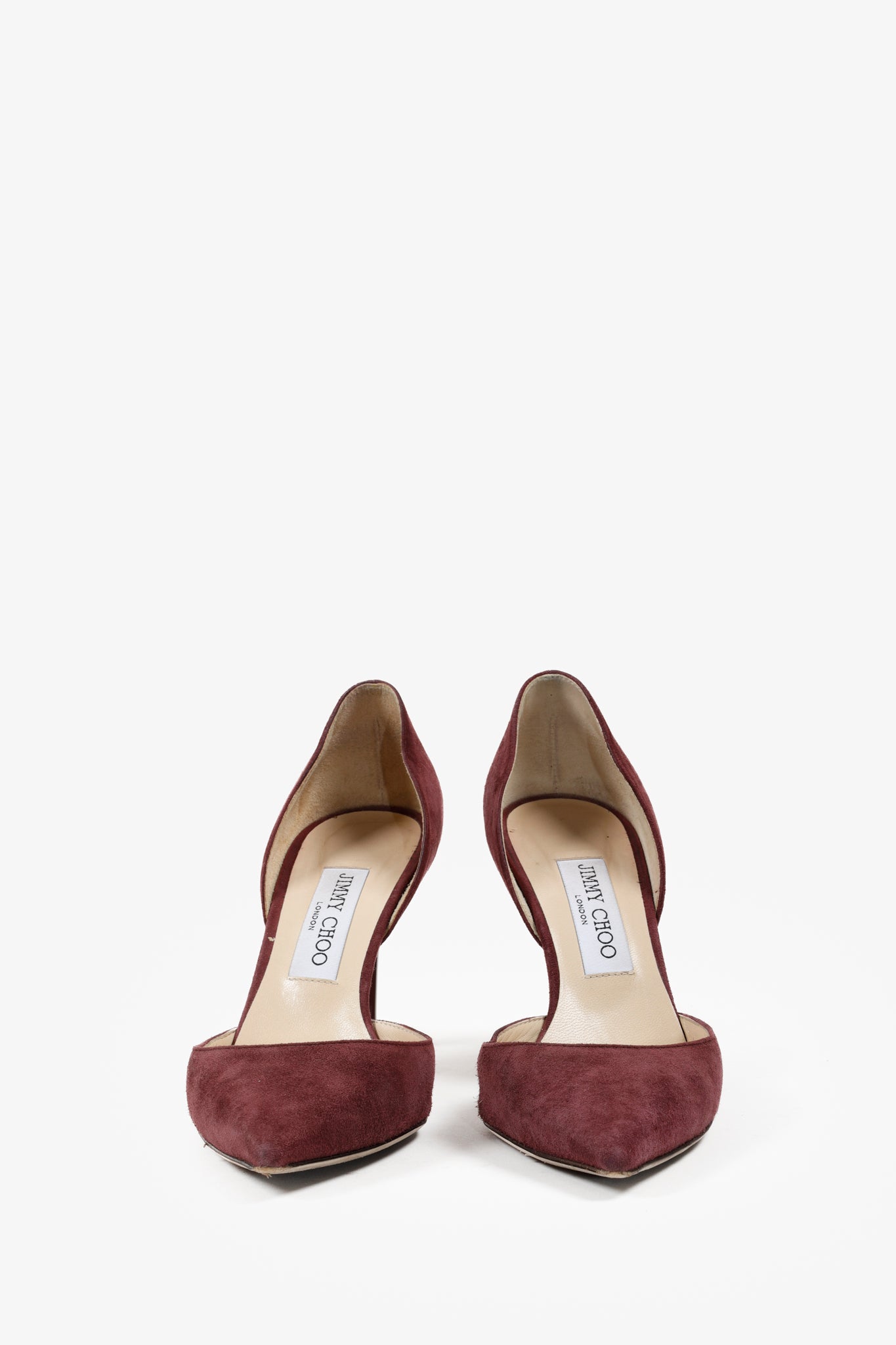 Jimmy Choo Burgundy Suede Addison D'Orsay Pumps