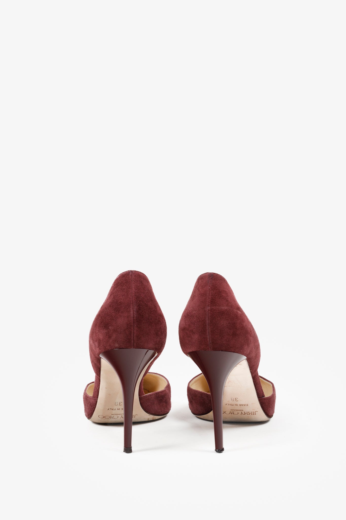 Jimmy Choo Burgundy Suede Addison D'Orsay Pumps