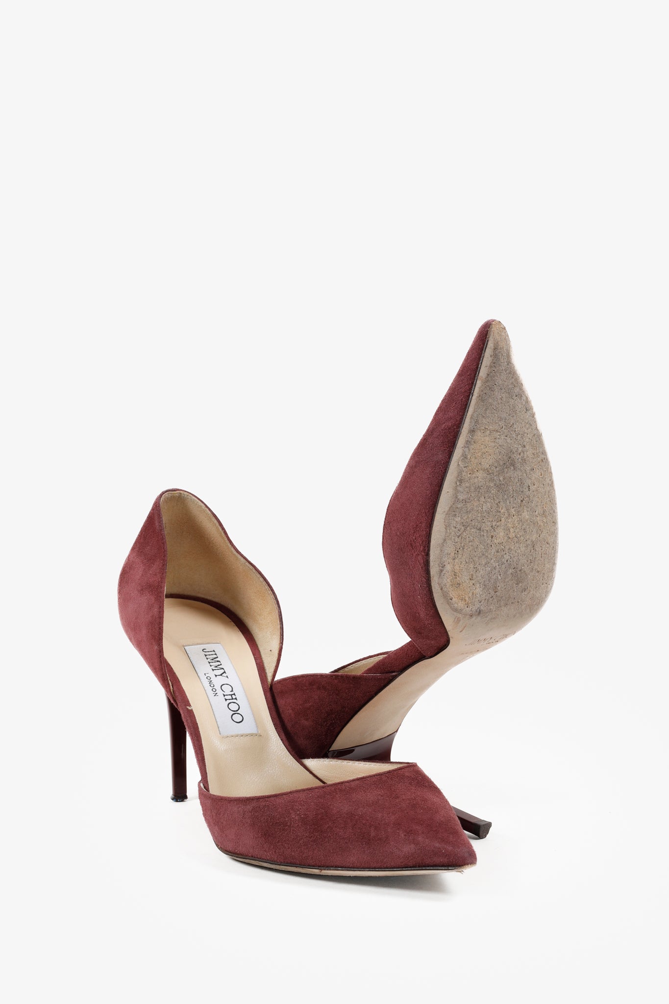 Jimmy Choo Burgundy Suede Addison D'Orsay Pumps