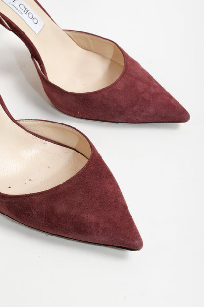 Jimmy Choo Burgundy Suede Addison D'Orsay Pumps