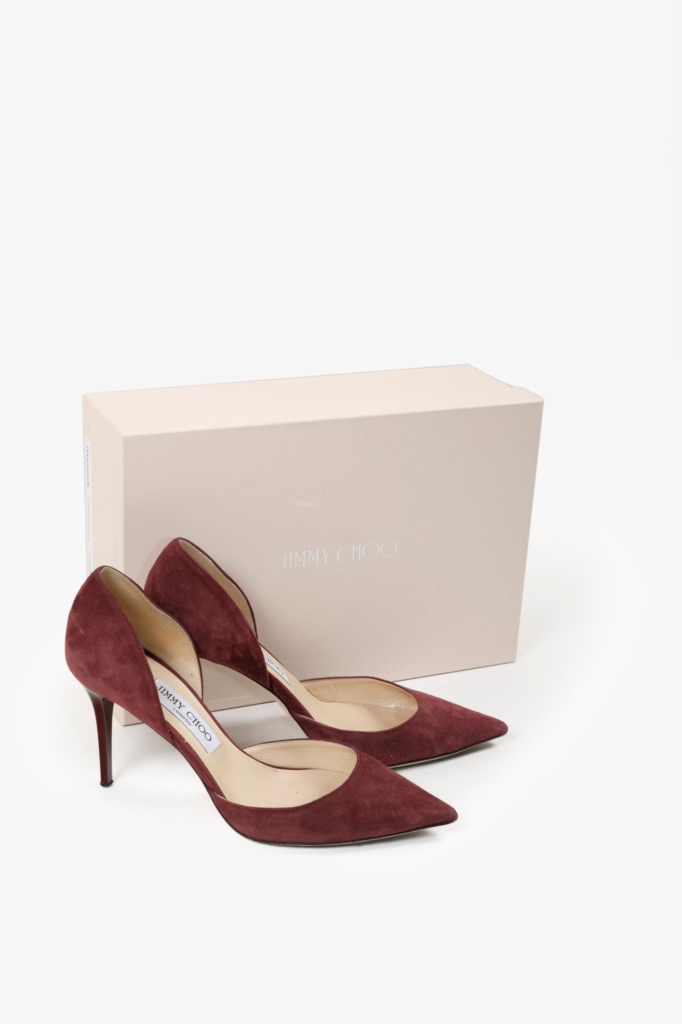 Jimmy Choo Burgundy Suede Addison D'Orsay Pumps