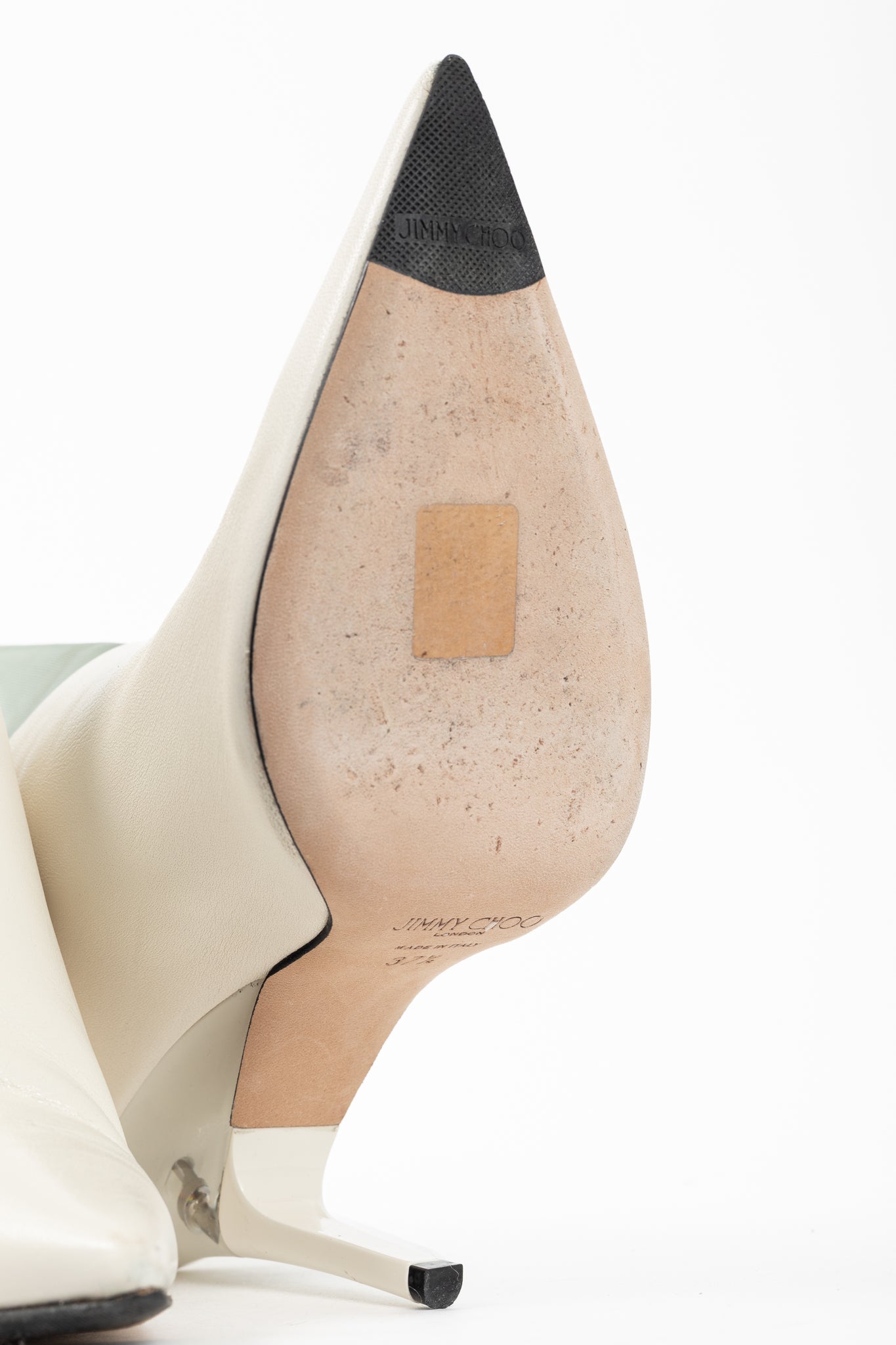 Jimmy Choo Sioux 100 Latte Nappa & Mint Mesh Ankle Boots