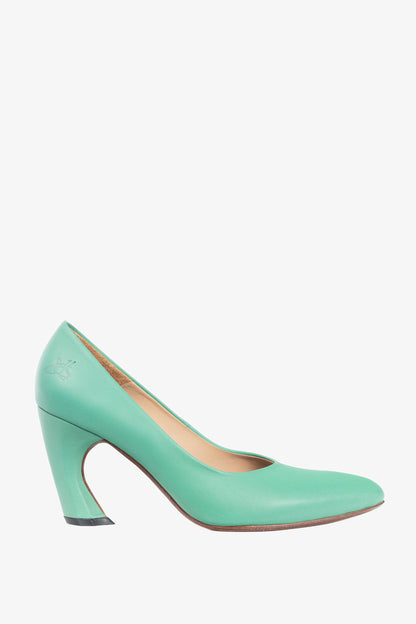 John Fluevog Twist Boogaloo Mint Pointed-Toe Pumps
