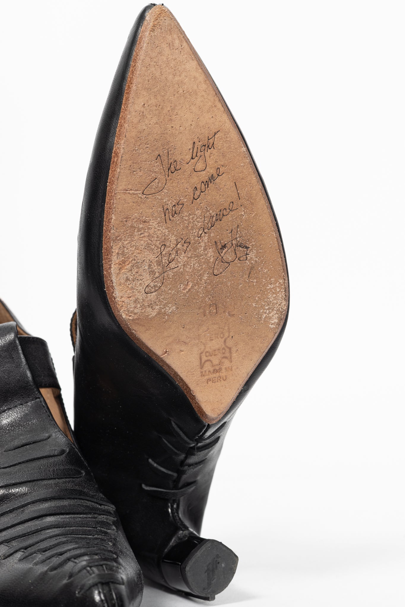 John Fluevog Pollux Black T-Strap Buckle Heels