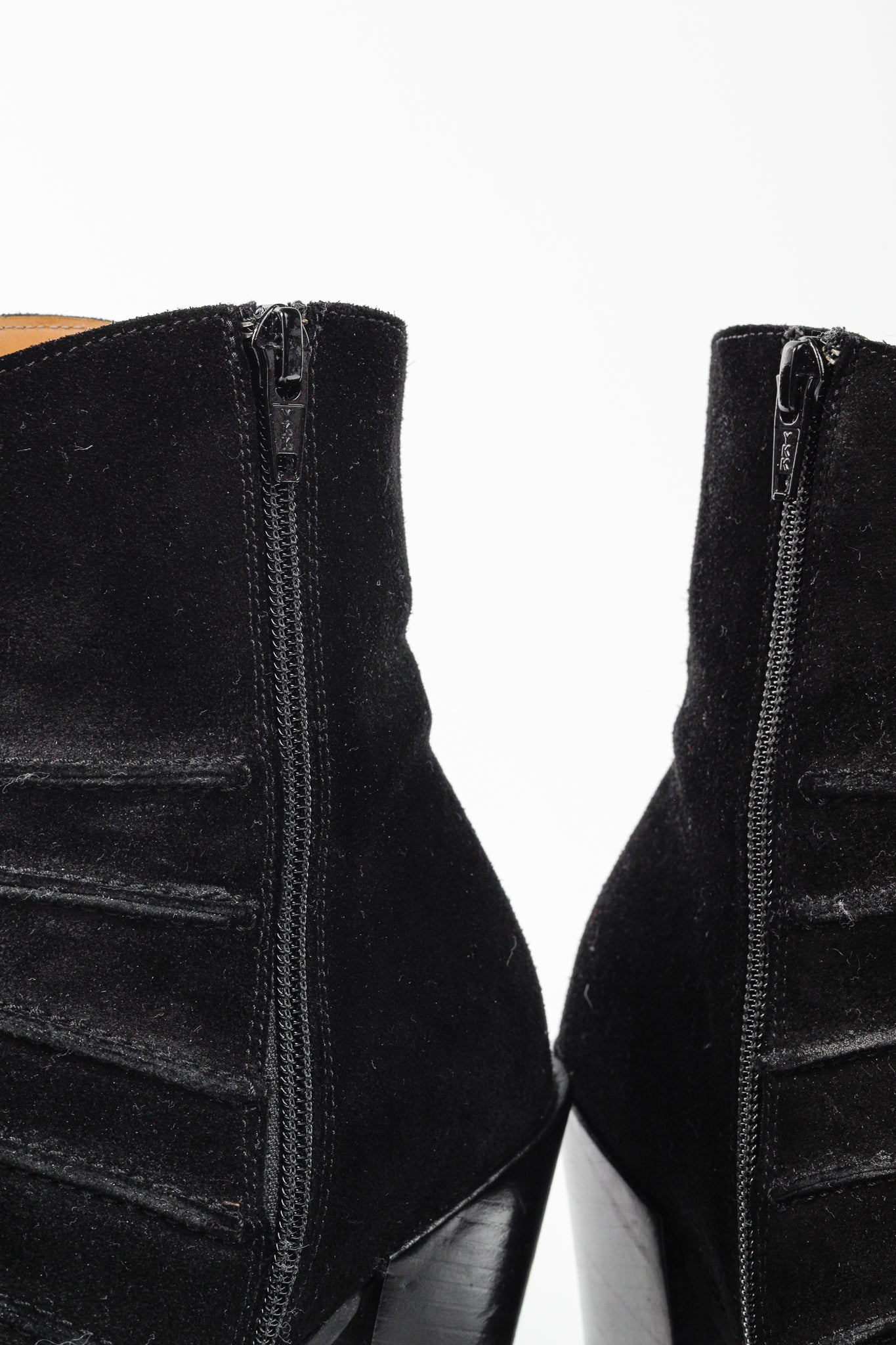 John Fluevog Dolores Black Outseamed Ankle Boots