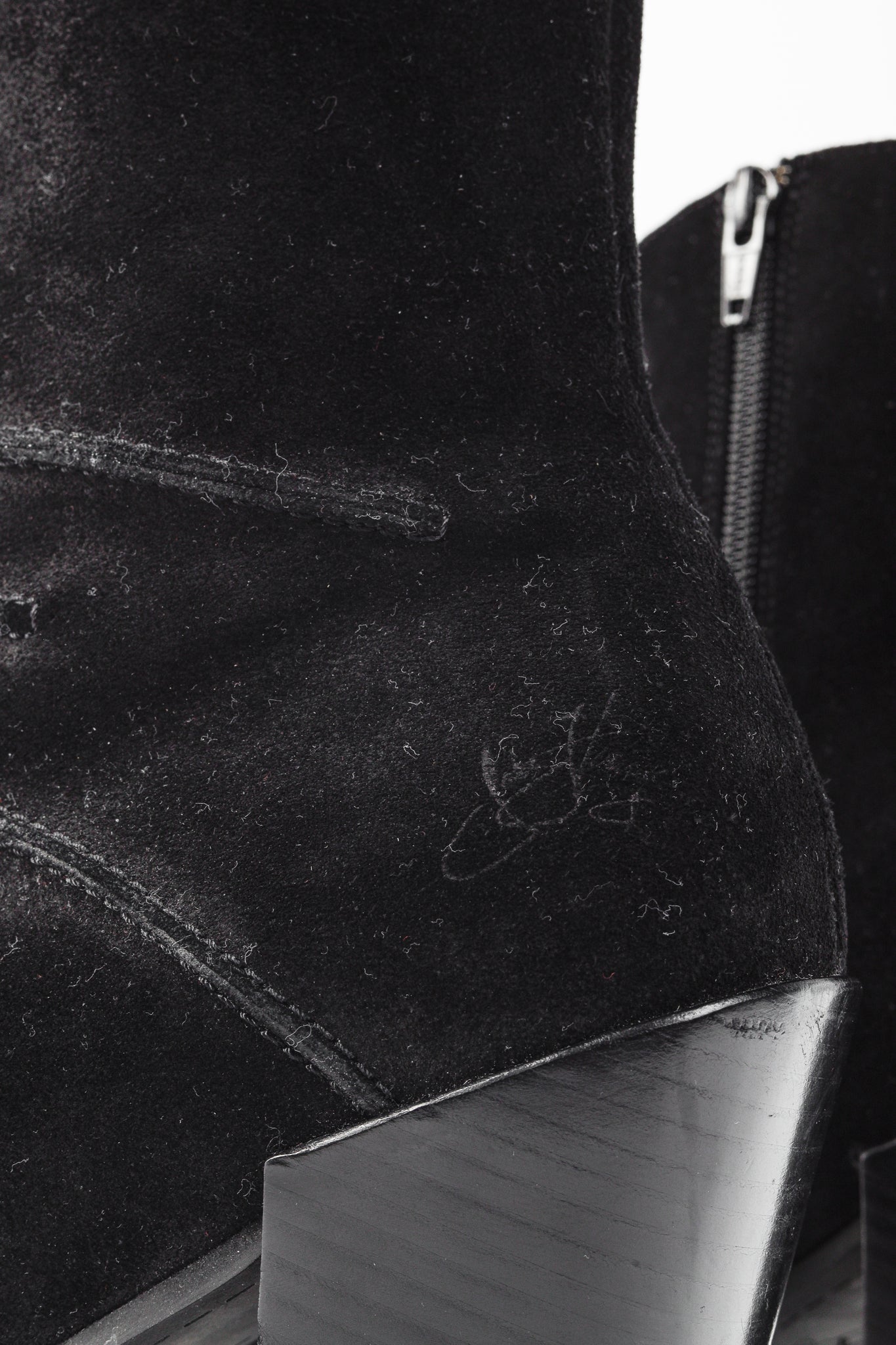 John Fluevog Dolores Black Outseamed Ankle Boots