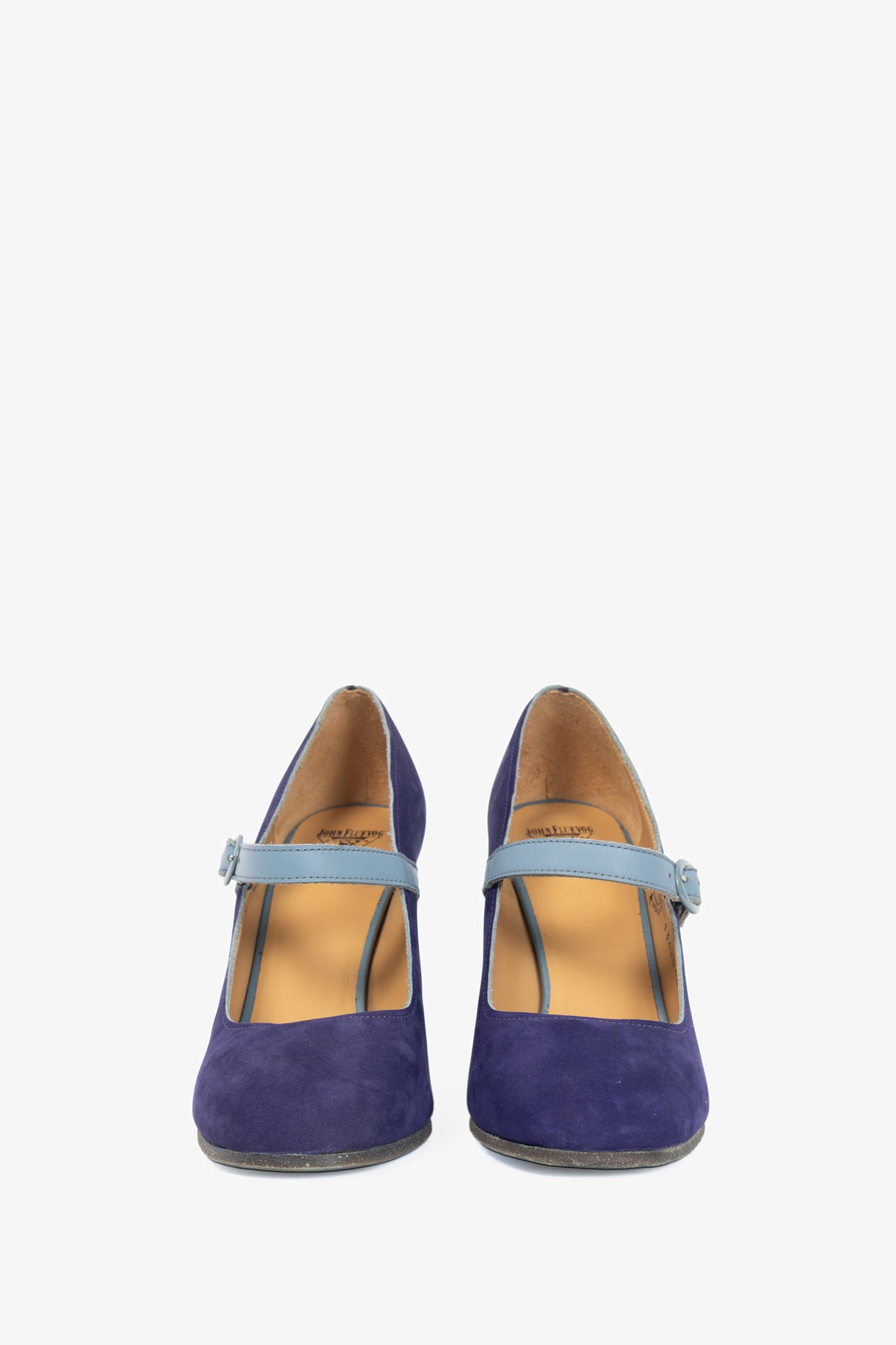 John Fluevog Colour Joanne Purple & Blue Colour-Block Mary Jane Heels
