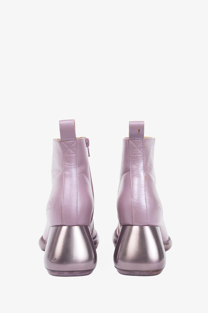 John Fluevog F-Trip Etta Pink Leather Ankle Boots