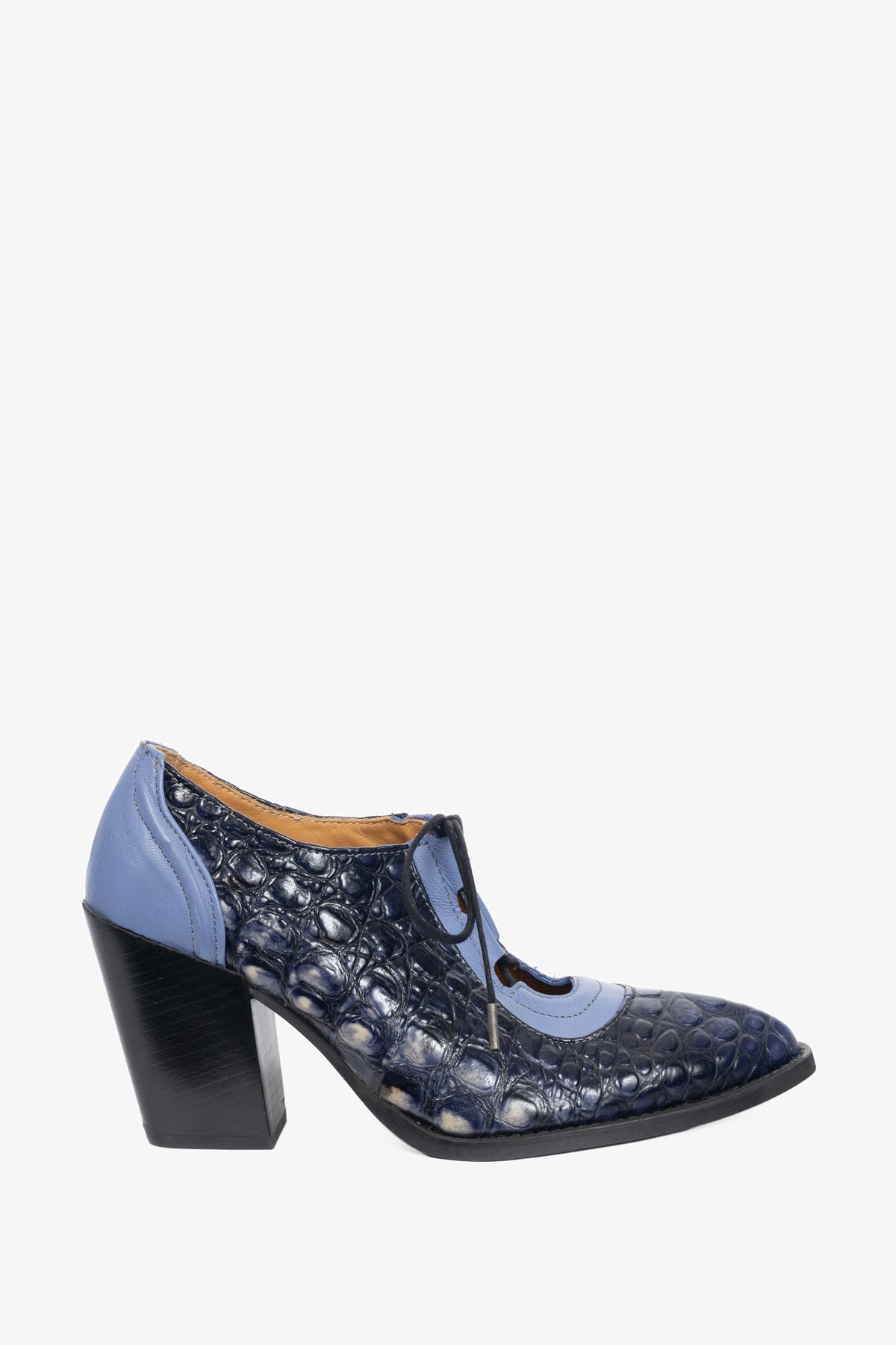 John Fluevog Entrance Room 112 Blue & Blue Dragon Lace-Up Shoes