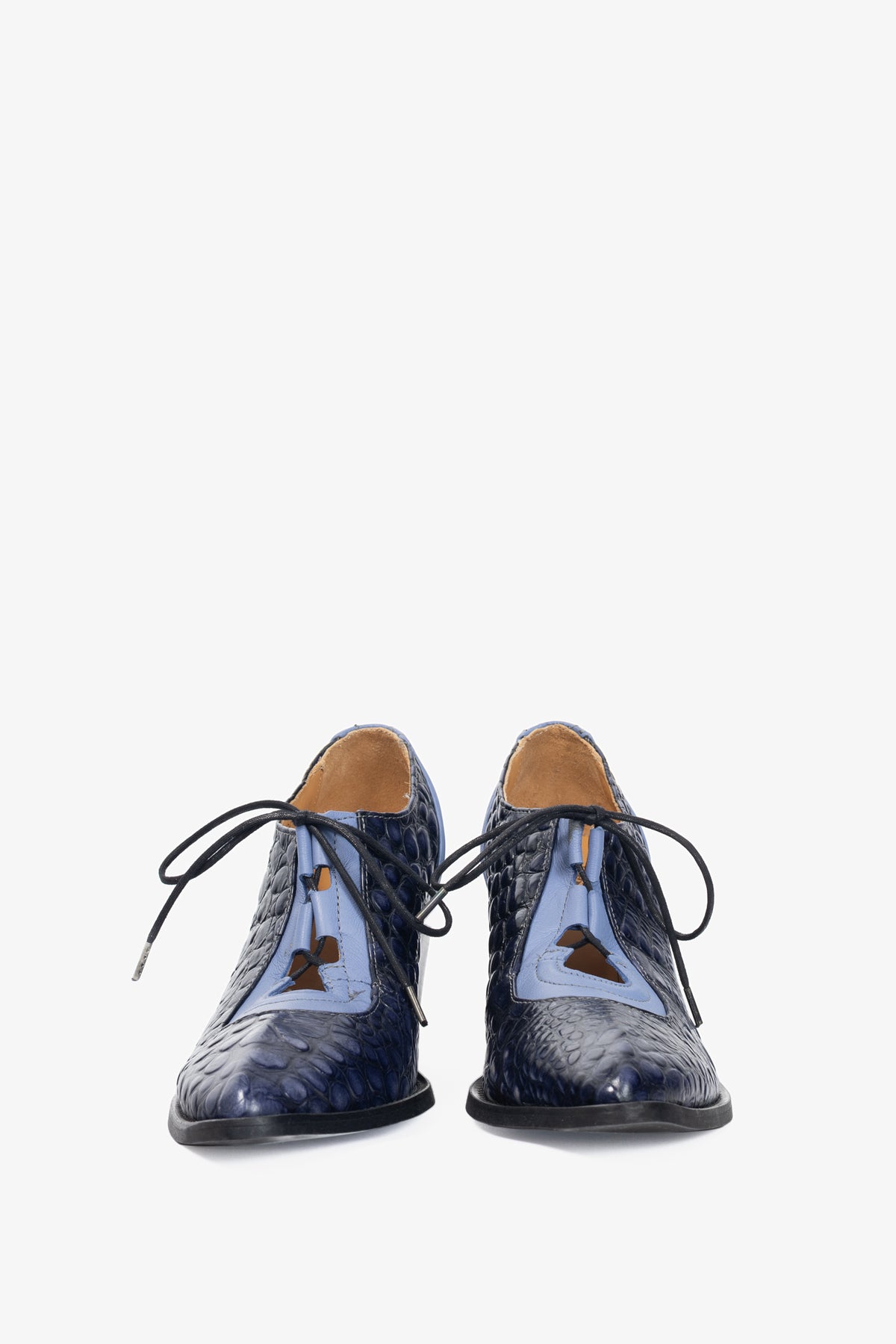 John Fluevog Entrance Room 112 Blue & Blue Dragon Lace-Up Shoes