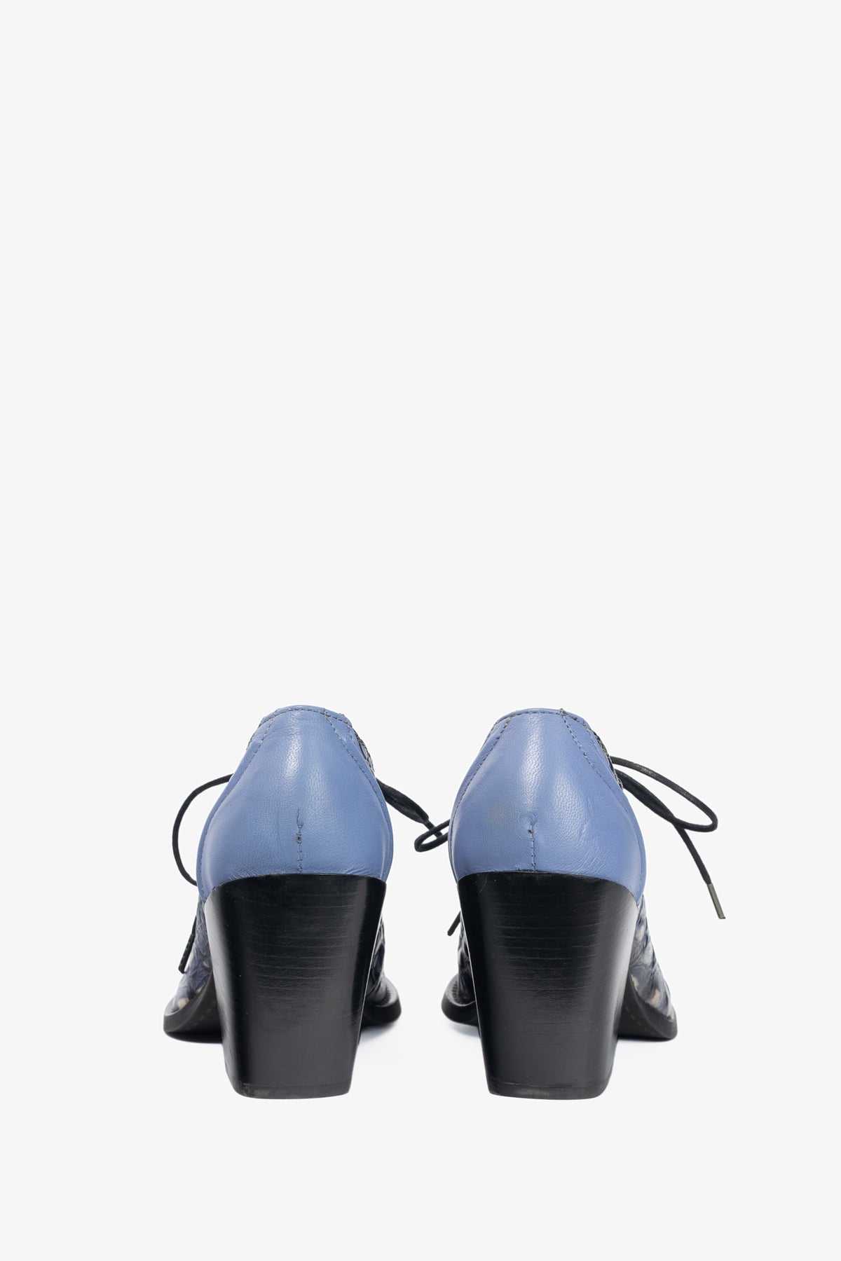 John Fluevog Entrance Room 112 Blue & Blue Dragon Lace-Up Shoes